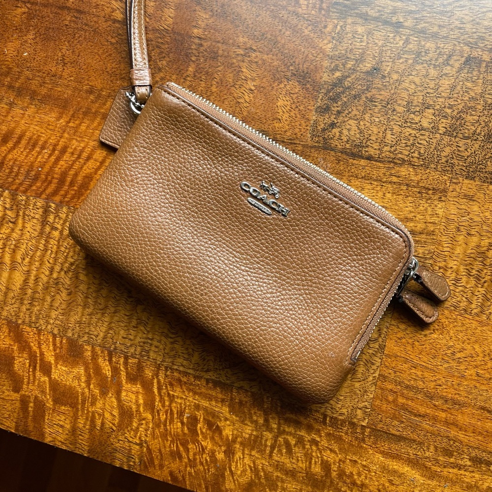 Coach Soft Pebbled Leather Wristlet